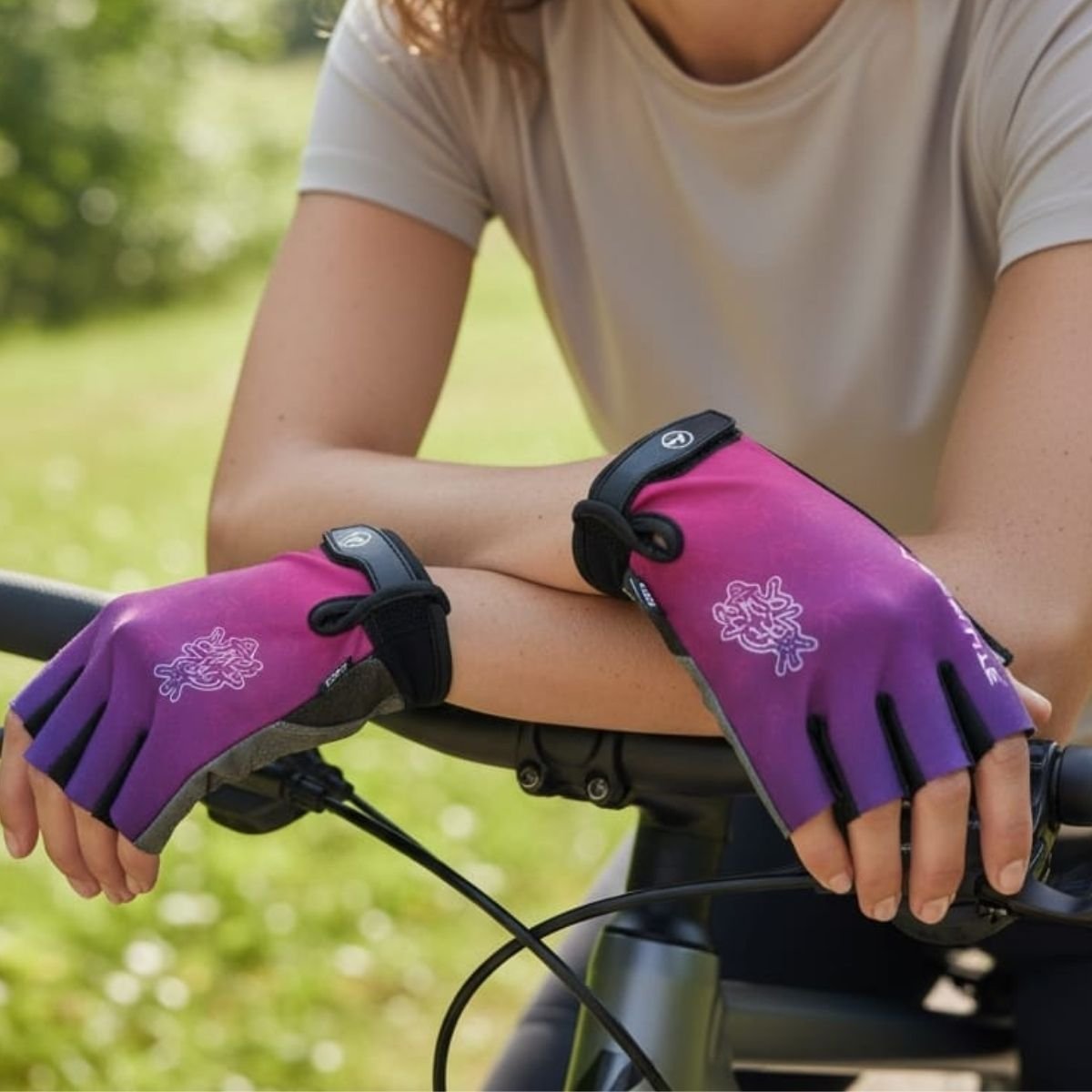 Luva Ciclista Absolute Outfit Gel Mia Roxo Tam P