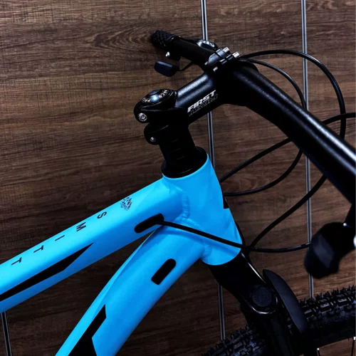 Bicicleta First Aro 29 Smitt 21v Freio Disco Azul Claro com Preto tam 17,5