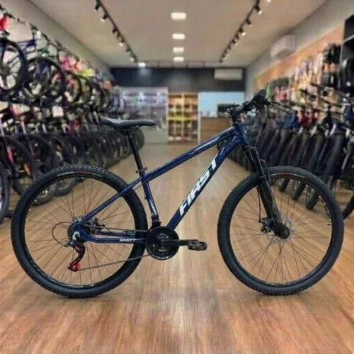 Bicicleta First Aro 29 Smitt 21v Freio Disco Azul Galaxy com Prata tam 15,5