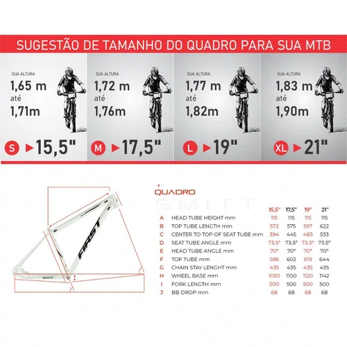 Bicicleta First Aro 29 Smitt 21v Freio Disco Grafite com Prata Tam 15,5