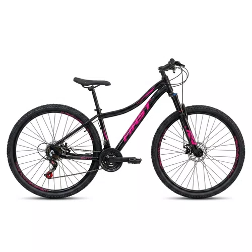 Bicicleta First Aro 29 Smitt Fem 21v Freio Disco Preto/Pink 15,5