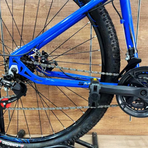 Bicicleta First Aro 29 Smitt Feminina 21v Freio Disco Azul Hunter com Preto Tam 15,5