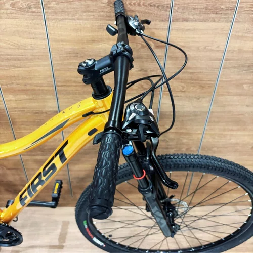Bicicleta First Aro 29 Smitt Feminina 21v Freio Disco Ouro com Preto Tam 17,5
