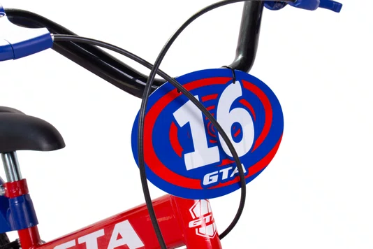 Bicicleta GTA Aro 16 Infantil Red Spider Verm com Azul