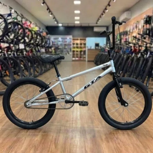 Bicicleta GTA Aro 20 BMX Flip Prata com Preto