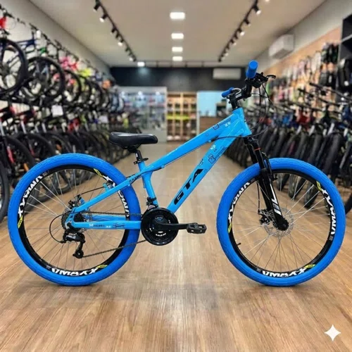 Bicicleta GTA Aro 26 Rebel Freeride 21v Freio Disco Azul