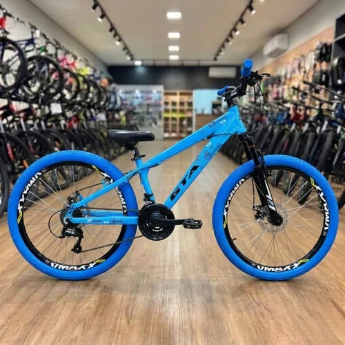 Bicicleta GTA Aro 26 Rebel Freeride 21v Freio Disco Azul