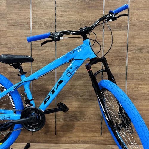 Bicicleta GTA Aro 26 Rebel Freeride 21v Freio Disco Azul