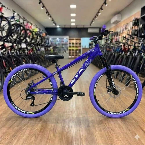 Bicicleta GTA Aro 26 Rebel Freeride 21v Freio Disco Roxo