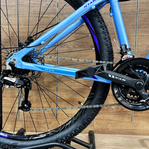 Bicicleta GTA Aro 29 Start Feminina 21v Freio Disco Azul com Roxo Tam 15,5