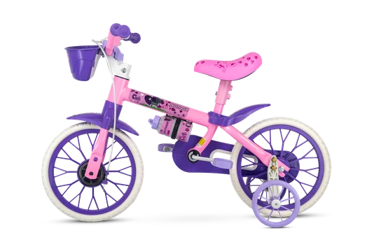 Bicicleta Nathor Aro 12 Cat Rosa com Lilás