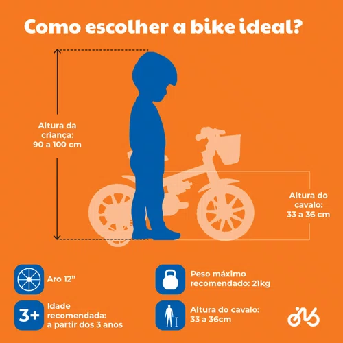 Bicicleta Nathor Aro 12 Cat Rosa com Lilás