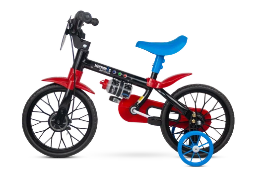 Bicicleta Nathor Aro 12 Mechanic Preto com Vermelho
