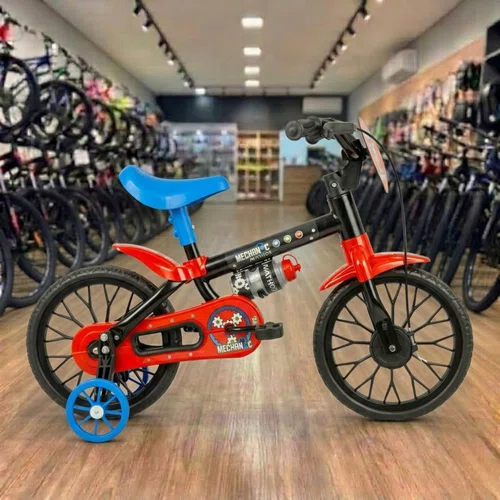 Bicicleta Nathor Aro 12 Mechanic Preto com Vermelho