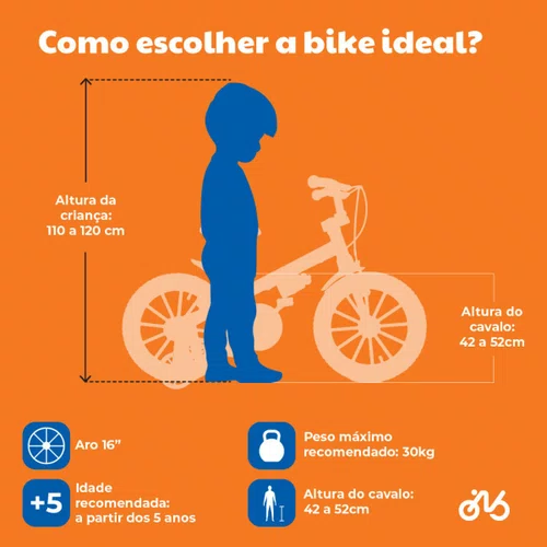 Bicicleta Nathor Aro 16 Extreme Laranja