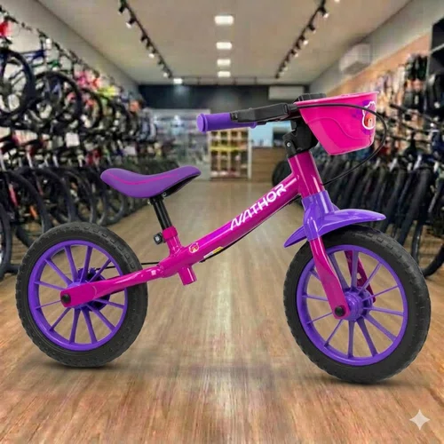 Bicicleta Nathor Balance Bike Feminina Rosa