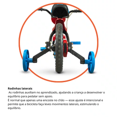 Bicicleta Nathor Aro 12 Fireman Vermelho com Azul
