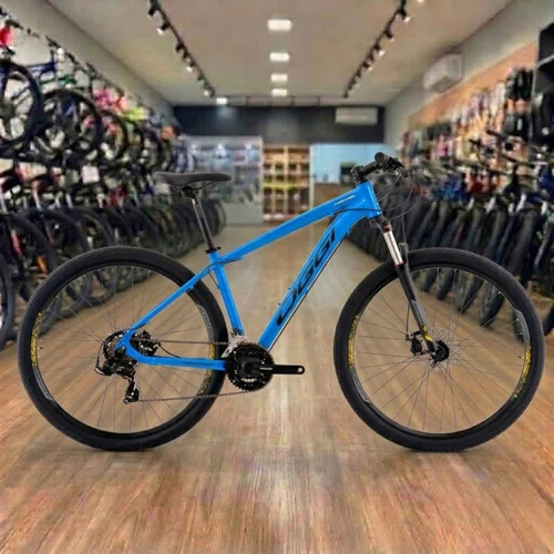 Bicicleta Oggi Aro 24 Hacker 21v Freio a Disco Azul