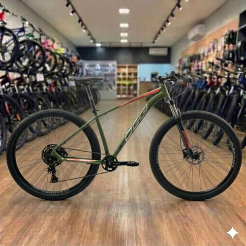 Bicicleta Oggi Aro 29 7.0 Shimano Cues 9v Verde com Laranja Tam 15,5