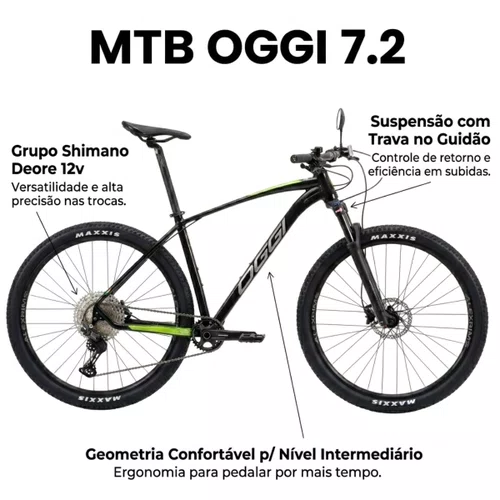 Bicicleta Oggi Aro 29 7.2 Alum Deore Shimano 12v Freio Hidráulico
