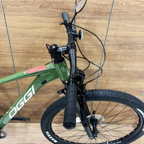 Bicicleta Oggi Aro 29 7.2 Deore 12v Verde com Verm e Cinza tam 15,5