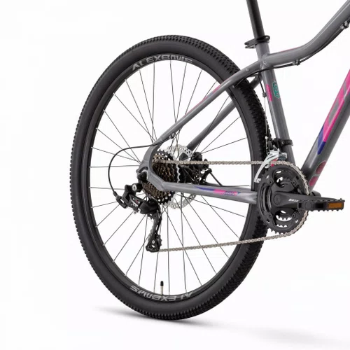 Bicicleta Oggi Aro 29 Float Sport 21v Freio Disco Grafite com Pink e Azul