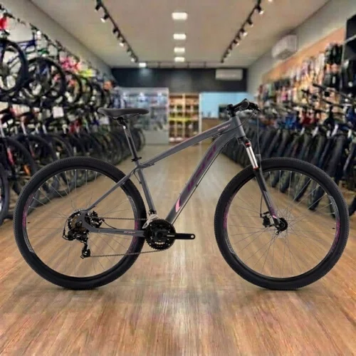 Bicicleta Oggi Aro 29 Hacker Sport 21v Grafite com Rosa e Preto Tam 15