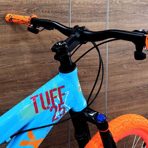 Bicicleta Viking Aro 26 Dirt JTuff25 21V Freio Disco Azul com Laranja e Amarelo