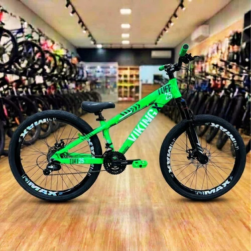 Bicicleta Viking Aro 26 Dirt JTuff25 21V Freio Disco Verde Neon