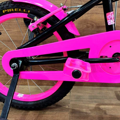 Bicicleta Wendy Aro 16 Feminina com Cesta Preto com Rosa