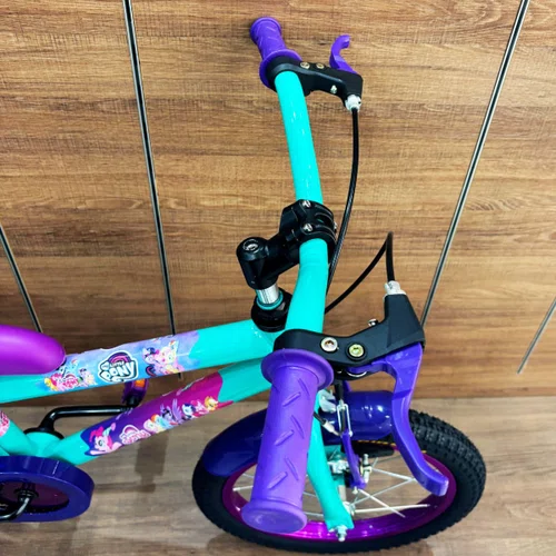 Bicicleta Wendy Aro 16 Feminina com Cesta Verde Aniz com Violeta
