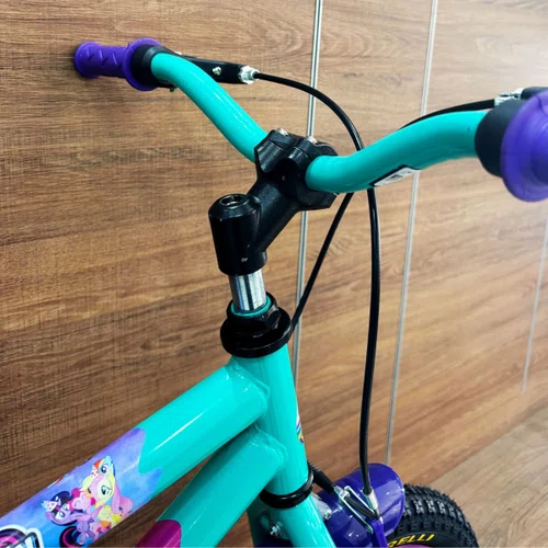 Bicicleta Wendy Aro 16 Feminina com Cesta Verde Aniz com Violeta