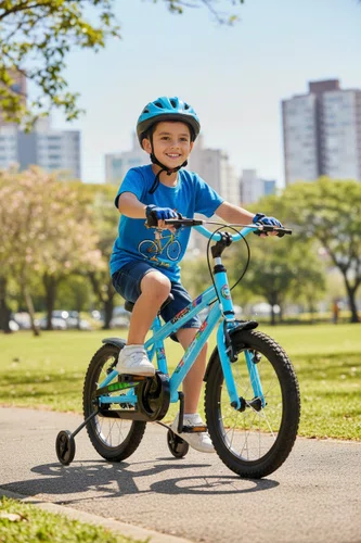 Bicicleta Wendy Aro 16 Masculino Azul Bebê com Preto
