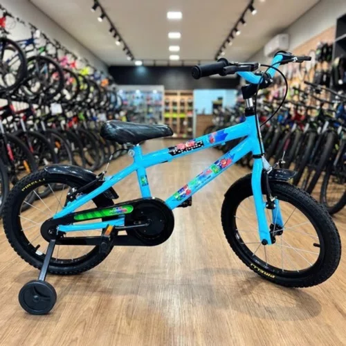 Bicicleta Wendy Aro 16 Masculino Azul Bebê com Preto