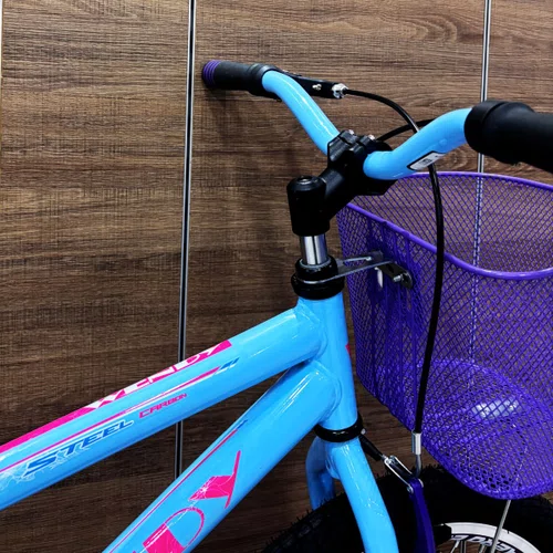 Bicicleta Wendy Aro 20 Feminina Com Cesta Azul Bebe com Violeta
