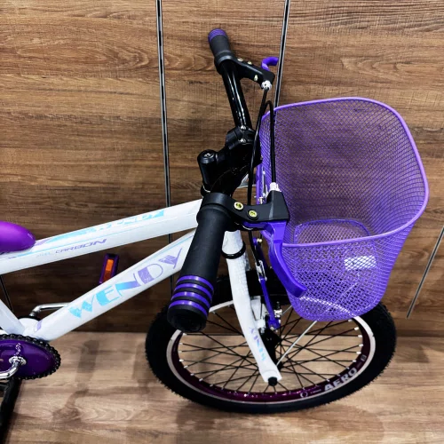 Bicicleta Wendy Aro 20 Feminina Com Cesta Branco com Violeta