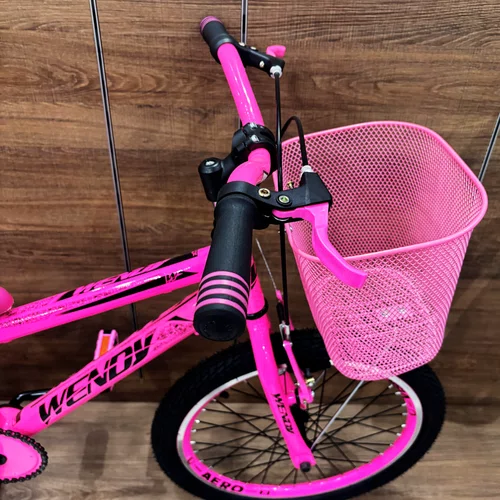 Bicicleta Wendy Aro 20 Feminina Com Cesta Rosa Chiclete com Rosa