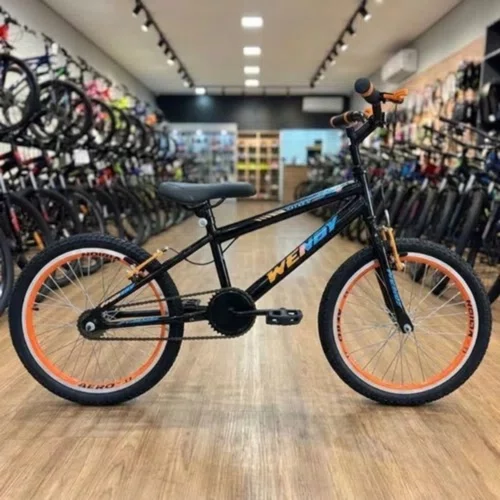 Bicicleta Wendy Aro 20 Masculino Preto com Laranja