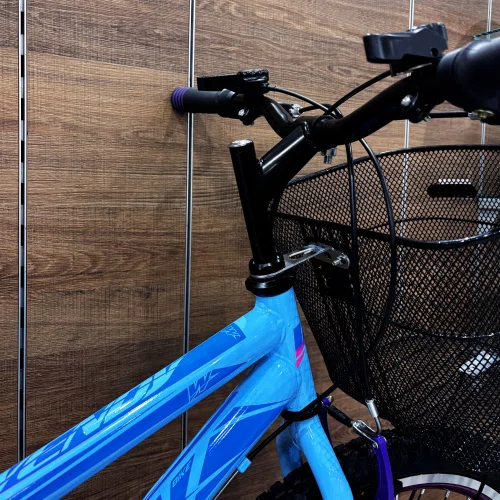 Bicicleta Wendy Aro 24 18M Feminina Com Cesta Azul Bebe com Violeta
