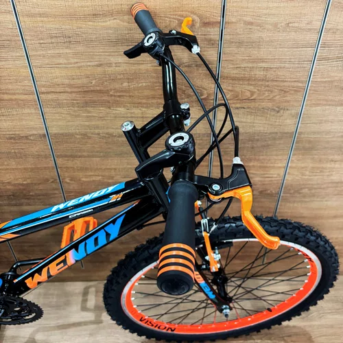 Bicicleta Wendy Aro 24 18M Rebaixado Preto com Laranja
