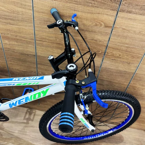 Bicicleta Wendy Aro 26 18 Marchas Rebaixado Branco com Azul