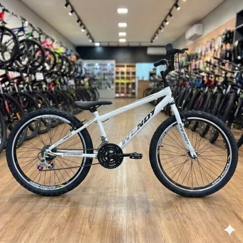 Bicicleta Wendy Aro 26 18 Marchas Rebaixado Branco com Preto