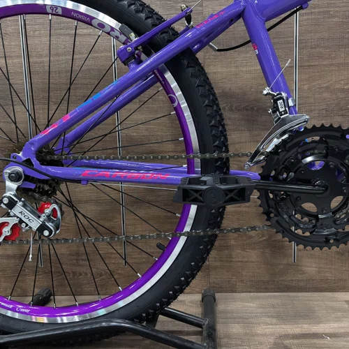 Bicicleta Wendy Aro 26 18 Marchas Rebaixado Com Cesta Lilas com Violeta
