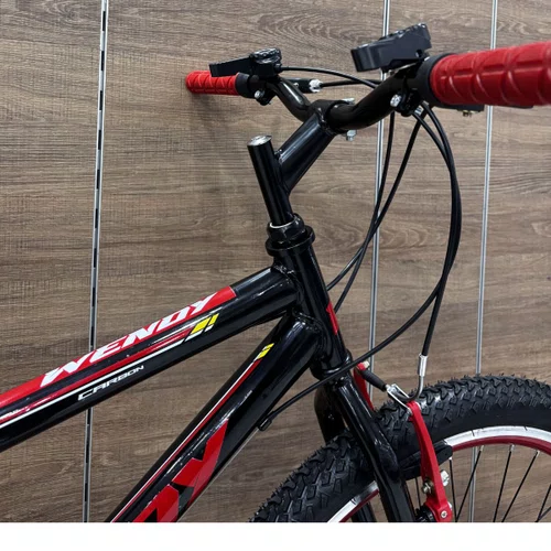 Bicicleta Wendy Aro 26 18 Marchas Rebaixado Preto com Vermelho