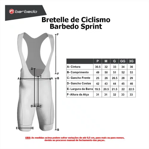 Bretelle Barbedo Sprint Gel Masc Tam G