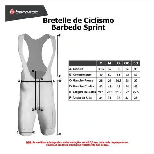Bretelle Barbedo Sprint Gel Masc Tam GG