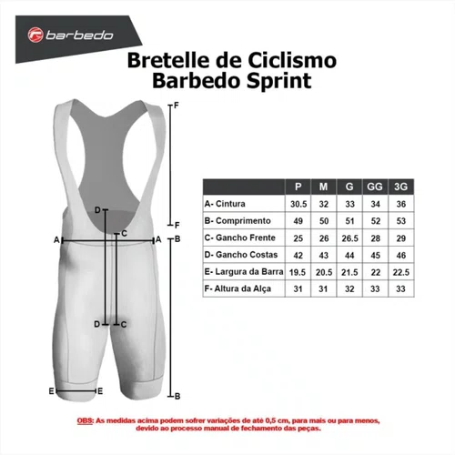 Bretelle Barbedo Sprint Gel Masc Tam GGG