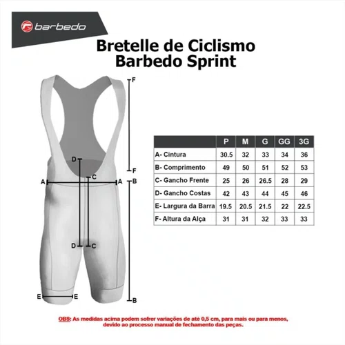 Bretelle Barbedo Sprint Gel Masc Tam M