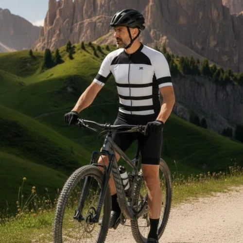 Camisa Ciclismo Mattos Racing Summit Branco com Preto Tam G