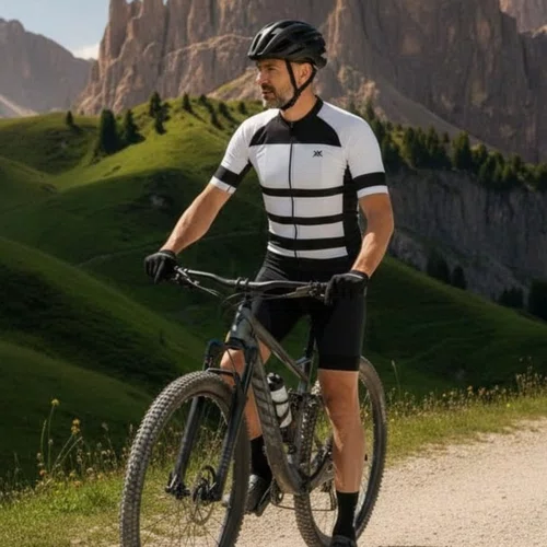 Camisa Ciclismo Mattos Racing Summit Branco com Preto Tam GG